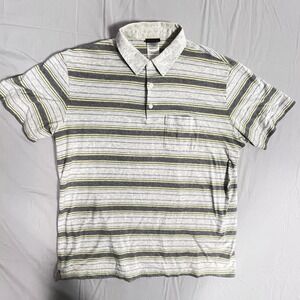 Patagonia Polo Shirt Mens Large Multicolor Striped Organic Cotton Golf Tennis